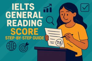IELTS General Reading Score with Step by Step Guide, skimming, scanning, and tips.