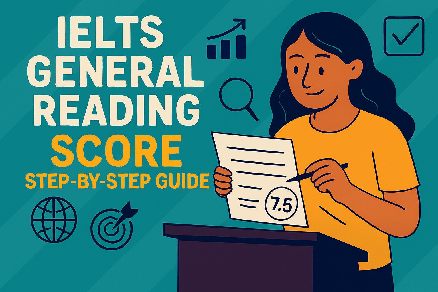 IELTS General Reading Score with Step by Step Guide, skimming, scanning, and tips.